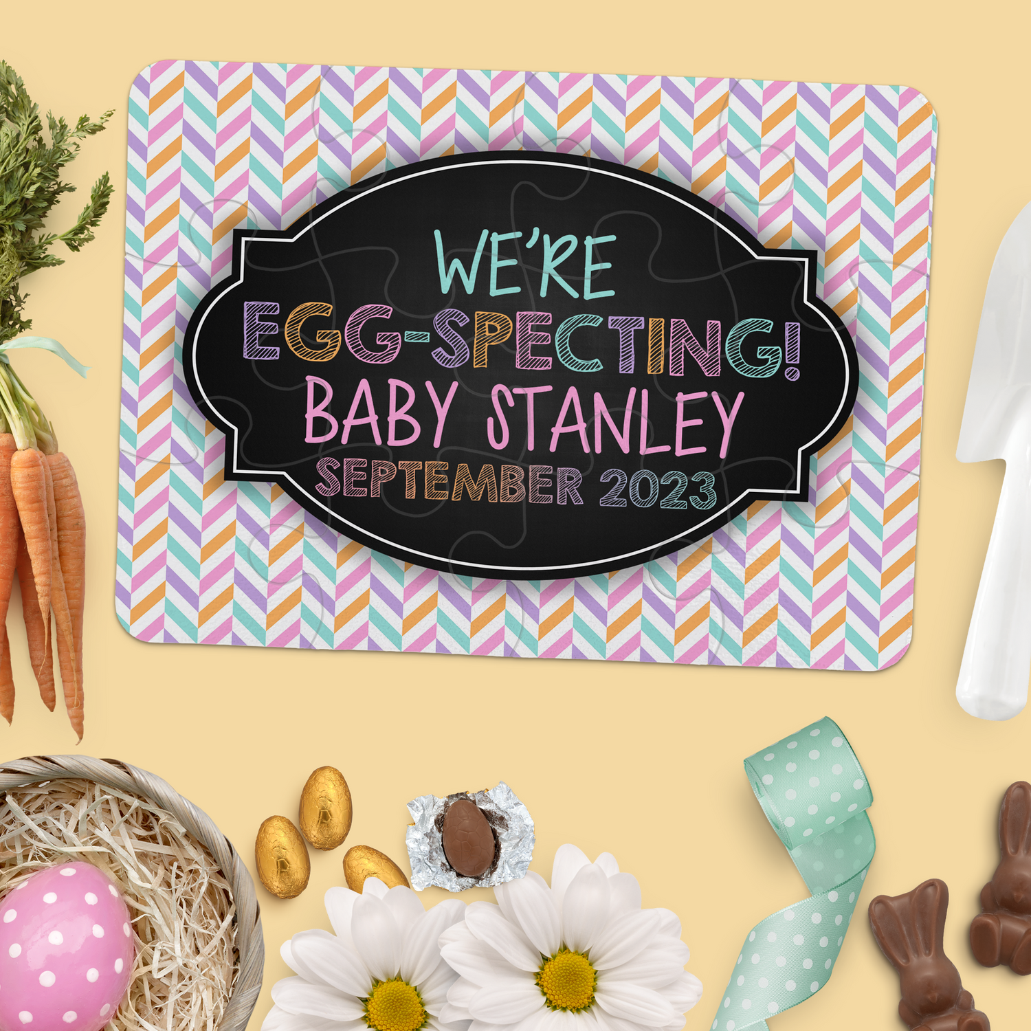 Easter-Themed Pregnancy Announcement Puzzles