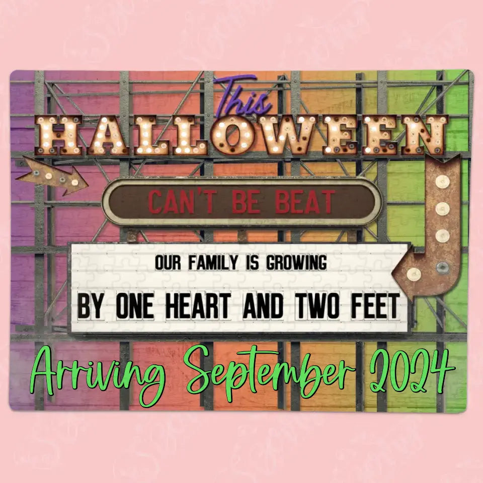 Halloween Pregnancy Announcement | Jigsaw Puzzle | One Heart Two Feet | Personalized | S'Berry Boutique