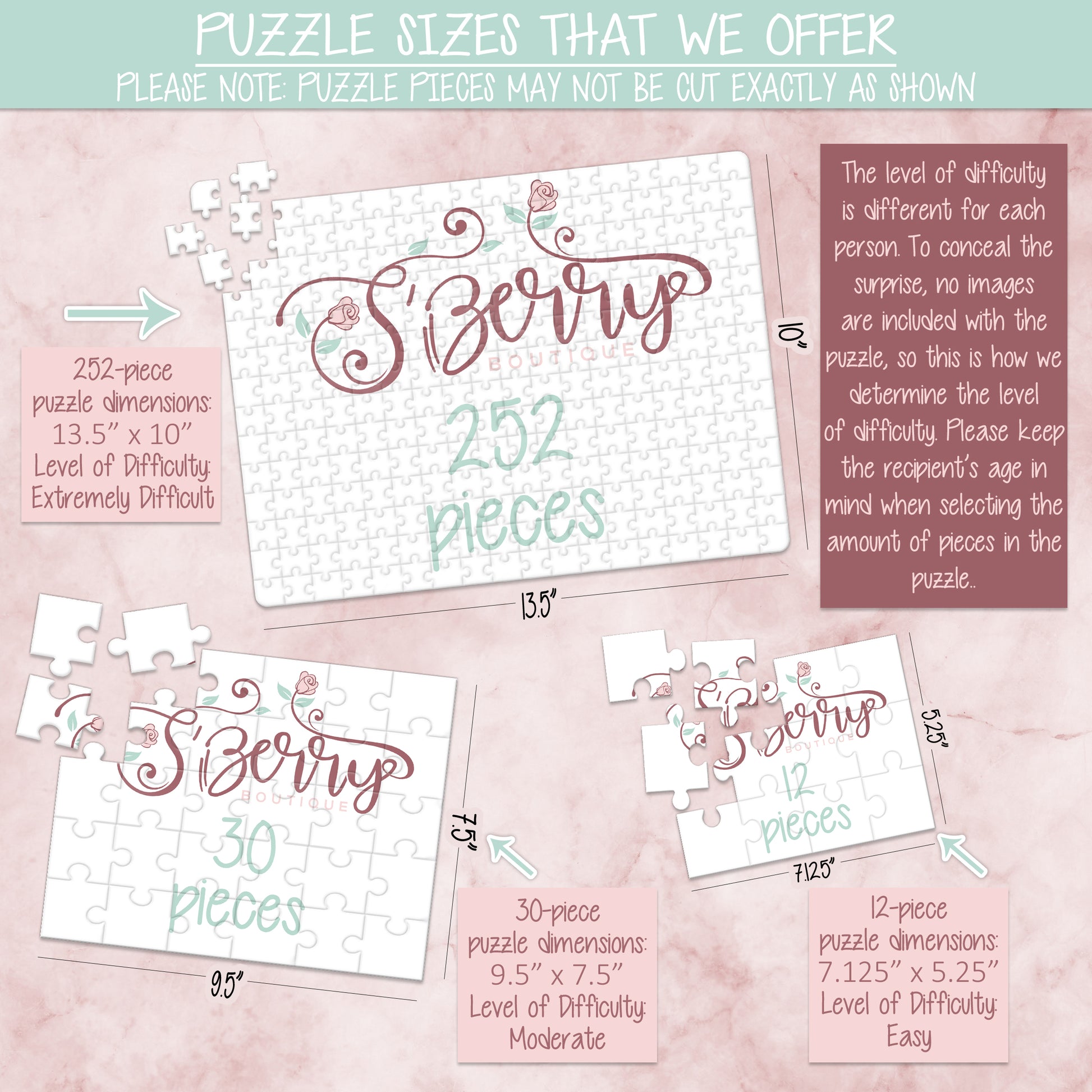 Skydiving Surprise Birthday Puzzle - P1213 | S'Berry Boutique