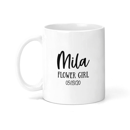 Personalized Flower Girl with Date Coffee Mug - M0536 | S'Berry Boutique