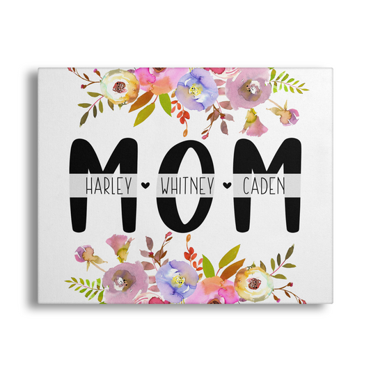Personalized Mom Floral Gallery Wrap Canvas - GC0003 | S'Berry Boutique