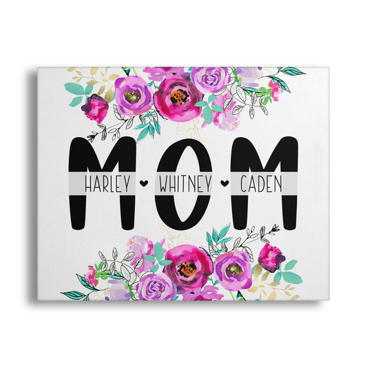 Personalized Mom Floral Gallery Wrap Canvas - GC0008 | S'Berry Boutique
