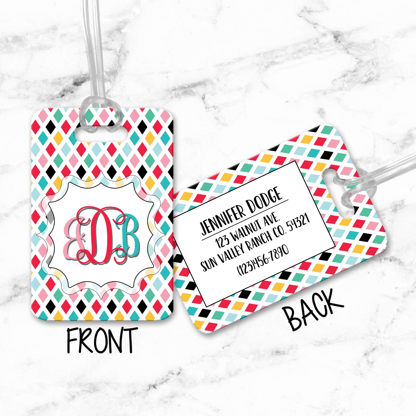 Personalized Monogram Luggage Tag - LT0002 | S'Berry Boutique