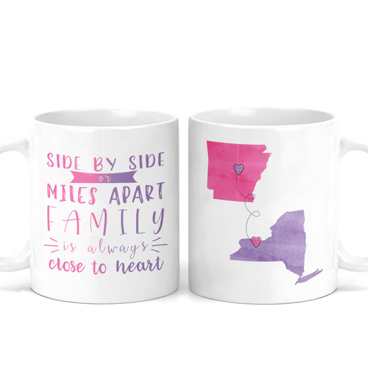 Side by Side Family Long Distance Mug - M0403 | S'Berry Boutique