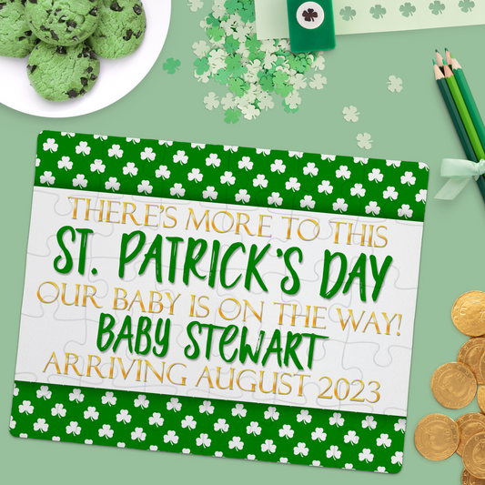 St. Patrick's Day Pregnancy Announcement Puzzle - P2137 | S'Berry Boutique
