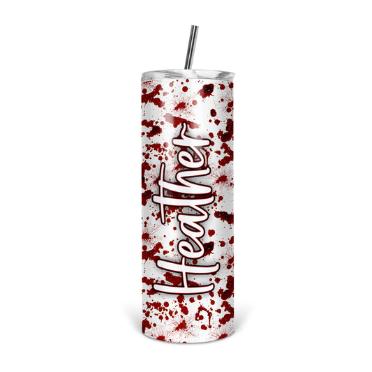 Personalized Blood Stain Skinny Tumbler With Straw - ST0028 | S'Berry Boutique