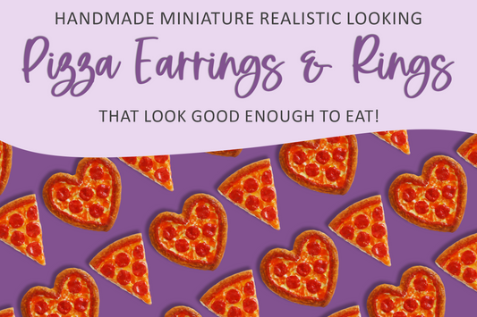 Handmade Miniature Realistic Looking Pizza Earrings and Rings That Look Good Enough to Eat! | S'Berry Boutique