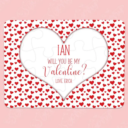 Will You Be My Valentine | Jigsaw Puzzle | Red Hearts | Personalized | S'Berry Boutique