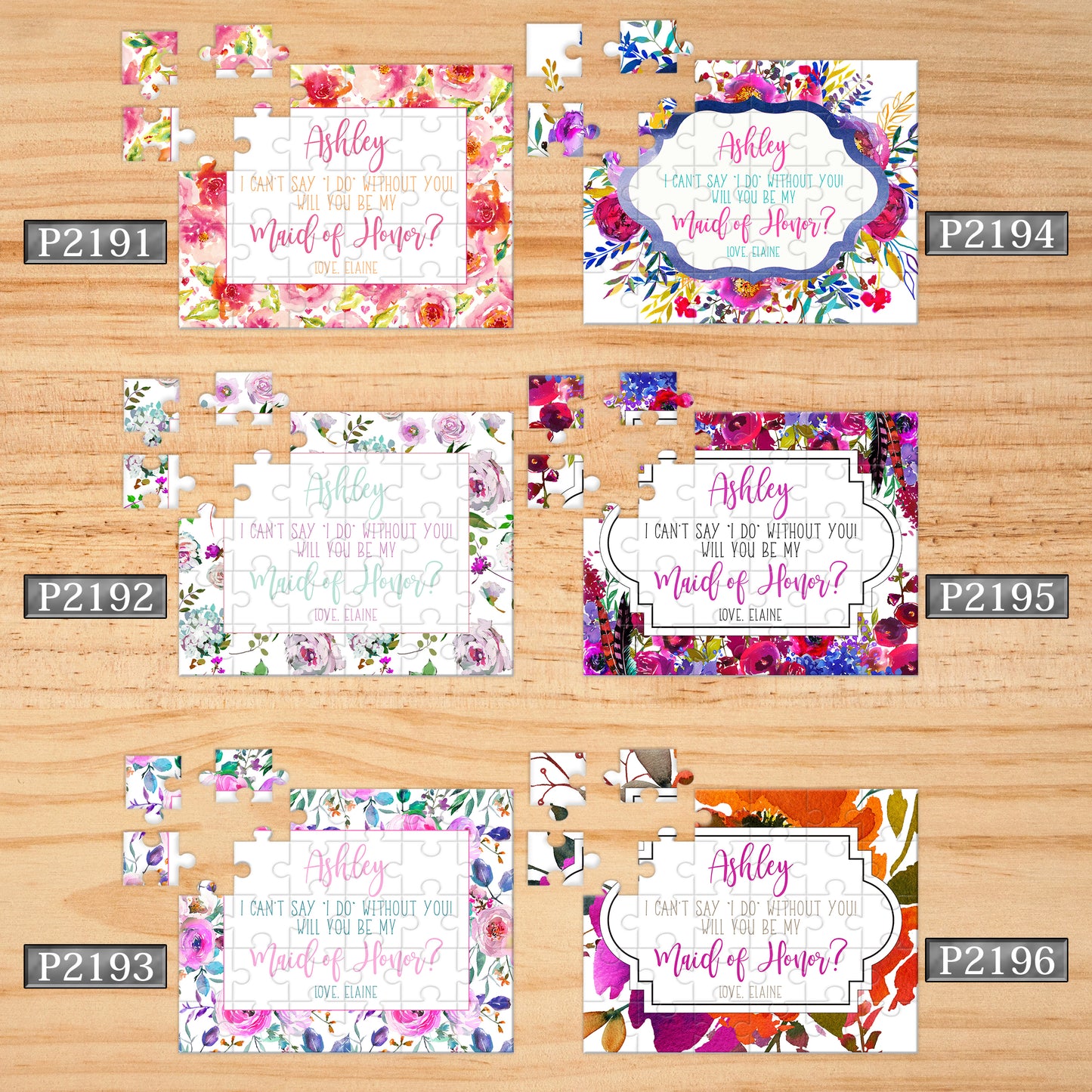 Personalized Asking Maid of Honor Puzzle - P2173 - P2205 | S'Berry Boutique