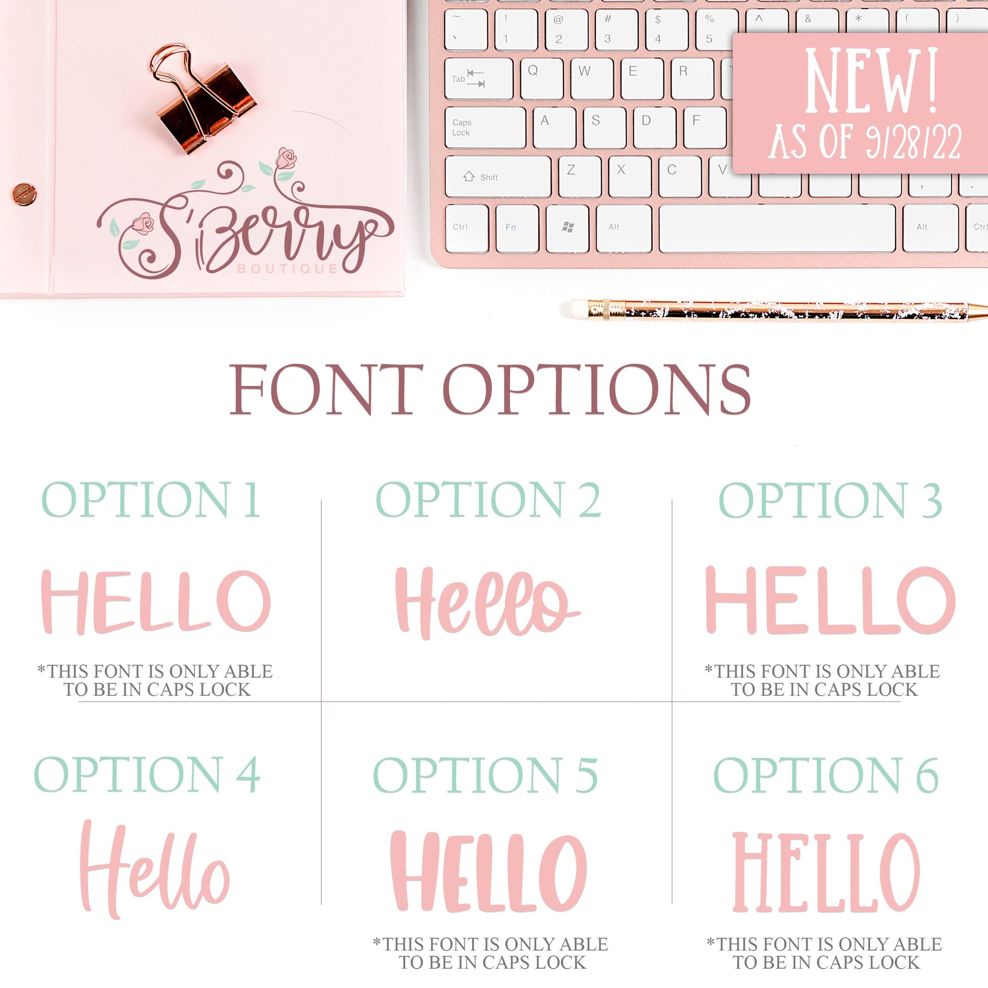 Font Options – S’Berry Boutique, LLC