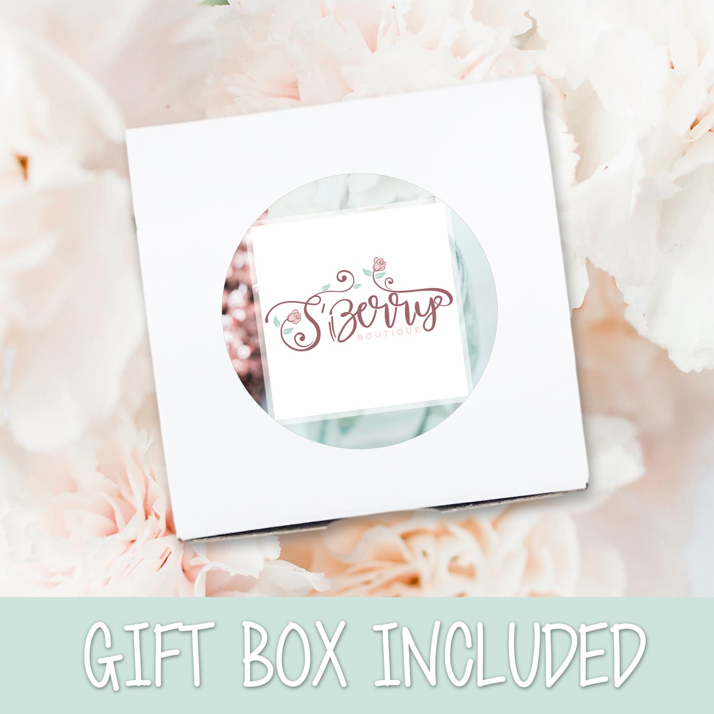 Personalized Floral Tote Bag, Cosmetic Bag & Compact Mirror Gift Set - GS0005 | S'Berry Boutique