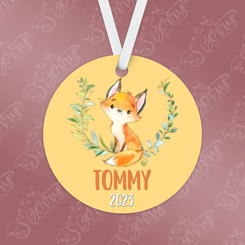 Fox Christmas Ornament | Orange | Boy | 2023 | Personalized