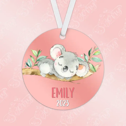 Koala Christmas Ornament | Pink | Girl | 2023 | Personalized