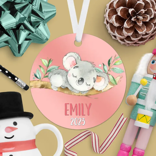 Koala Christmas Ornament | Pink | Girl | 2023 | Personalized | S'Berry Boutique