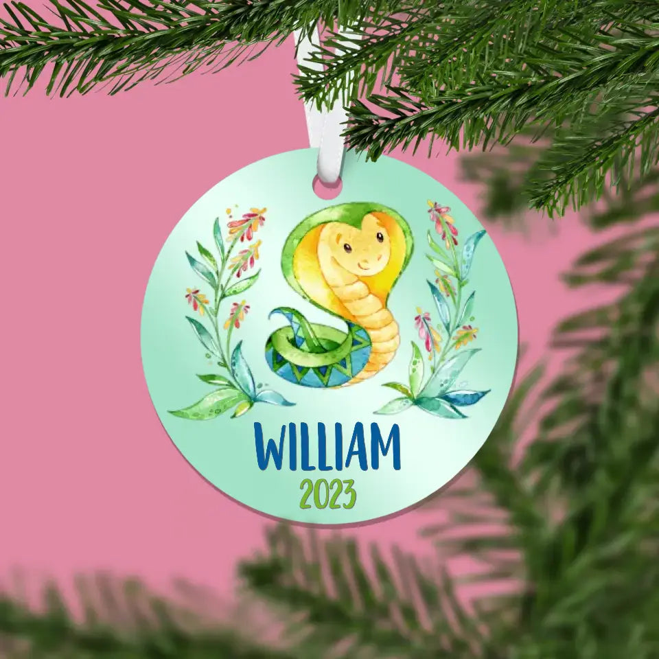 Snake Christmas Ornament | Green | Boy | 2023 | Personalized | S'Berry Boutique