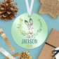 Rabbit Christmas Ornament | Green | Boy | 2023 | Personalized