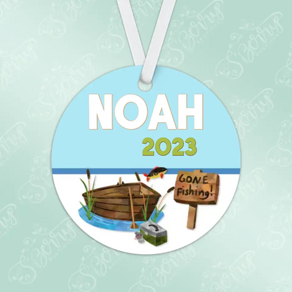 Fishing Christmas Ornament | Blue | Sports | 2023 | Personalized | S'Berry Boutique