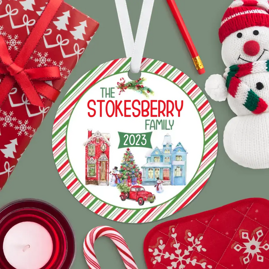 Christmas Town Family Ornament | 2023 | Personalized | S'Berry Boutique