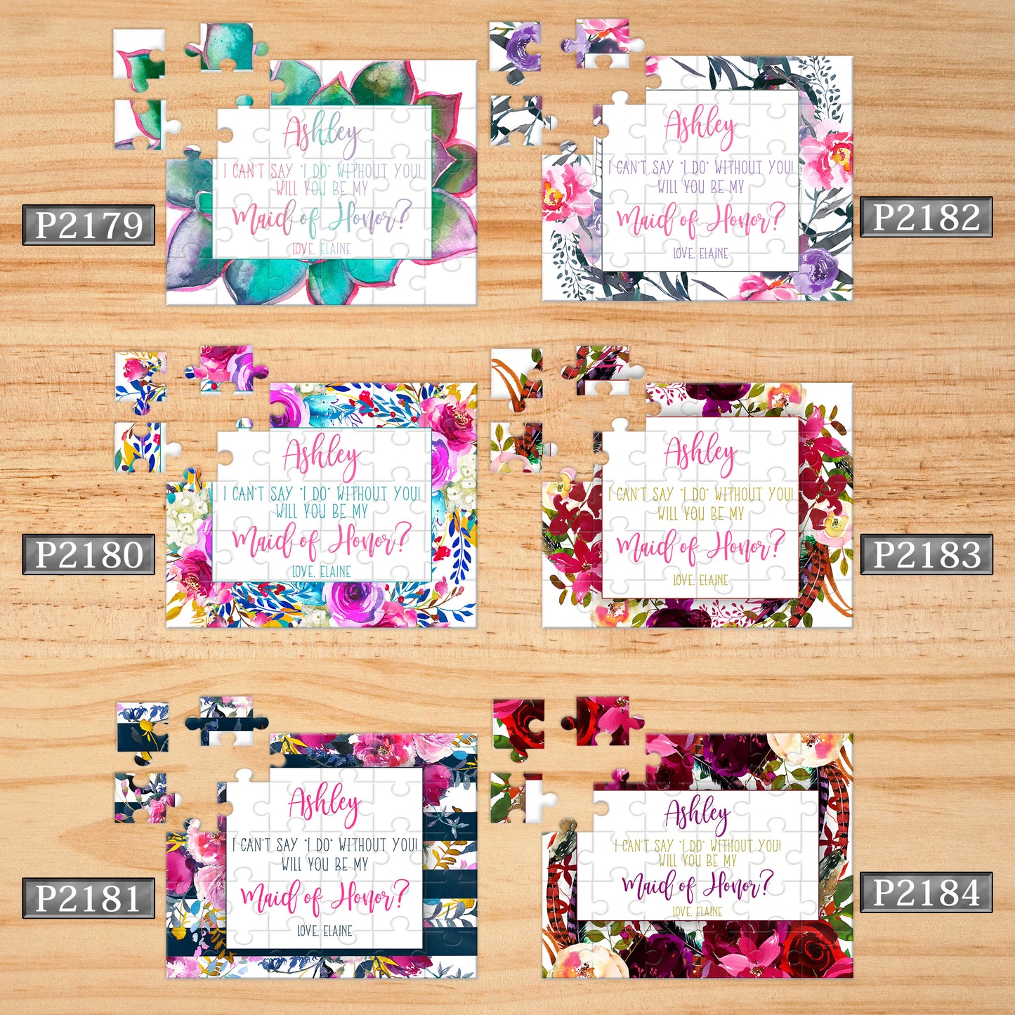 Personalized Asking Maid of Honor Puzzle - P2173 - P2205 | S'Berry Boutique