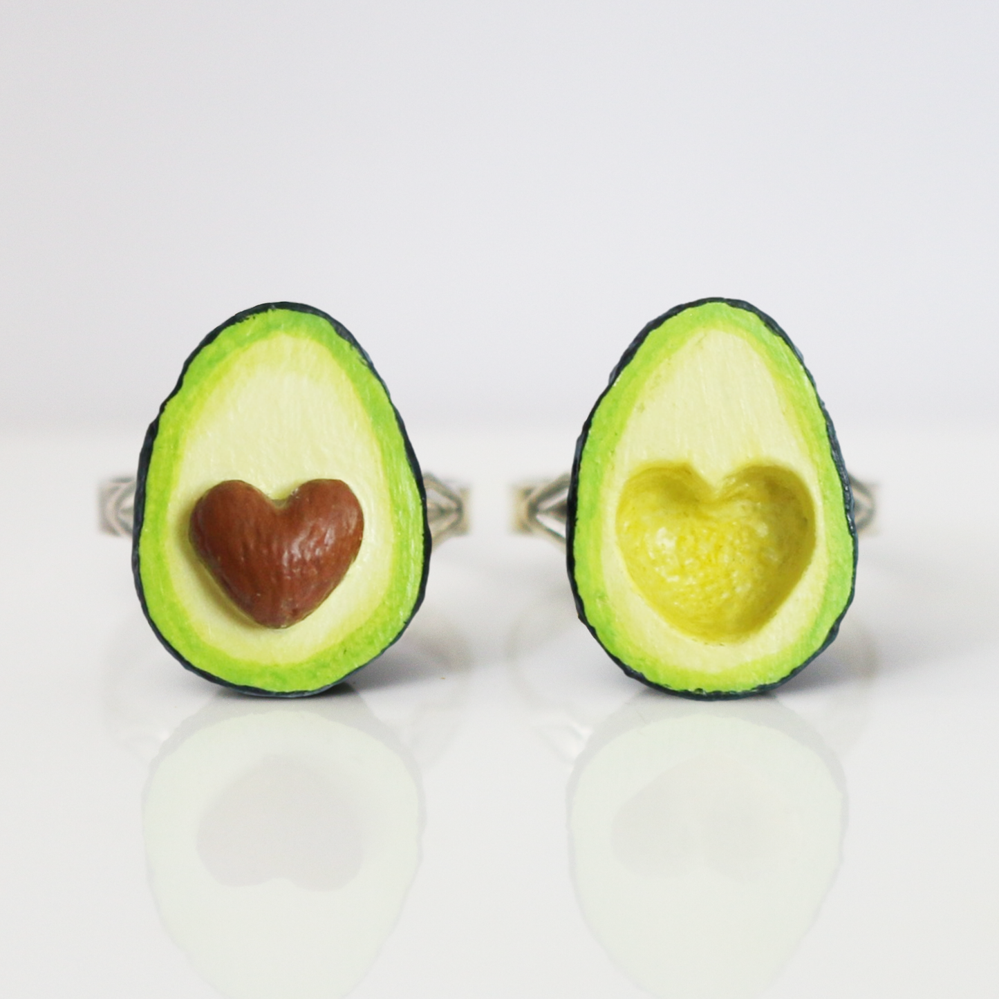 Avocado Heart Friendship Ring Set - RJ0003