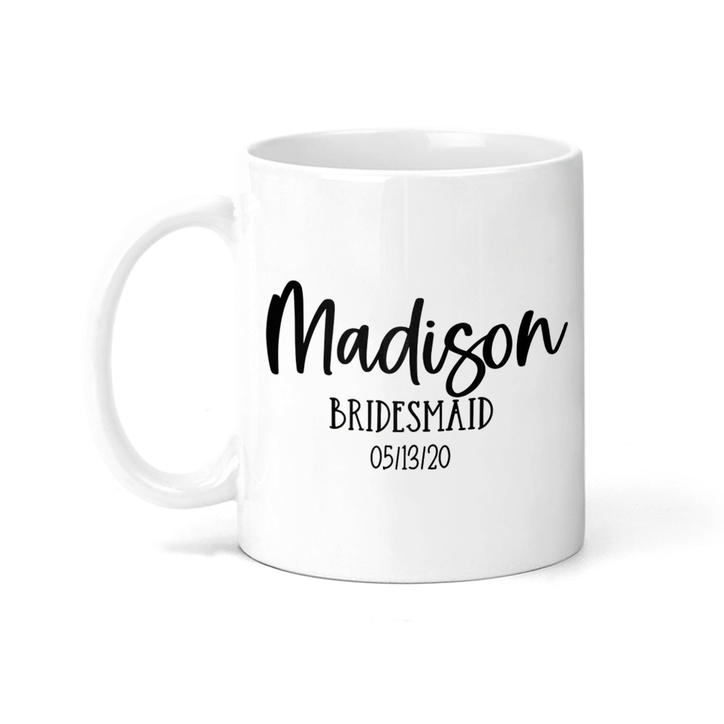 Personalized Bridesmaid with Date Coffee Mug - M0535
