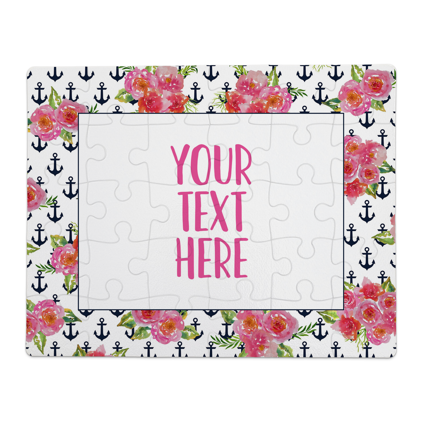 Create Your Own Puzzle - Floral & Anchors Design - CYOP0044 | S'Berry Boutique