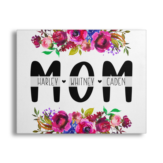 Personalized Mom Floral Gallery Wrap Canvas - GC0002