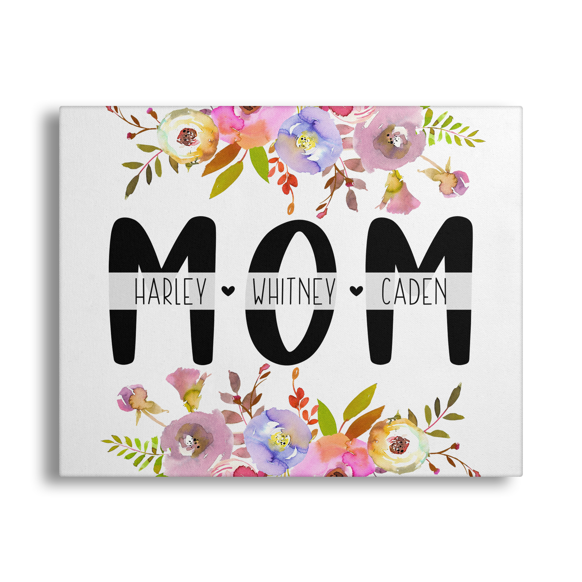 Personalized Mom Floral Gallery Wrap Canvas - GC0003
