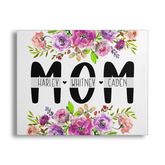 Personalized Mom Floral Gallery Wrap Canvas - GC0005 | S'Berry Boutique