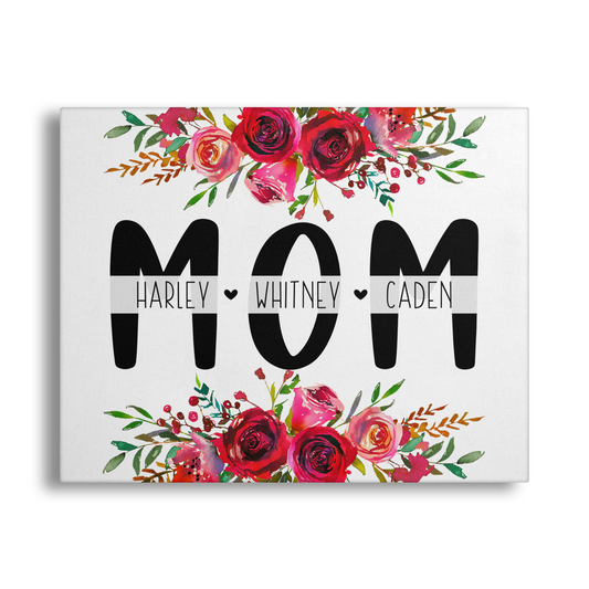 Personalized Mom Floral Gallery Wrap Canvas - GC0007 | S'Berry Boutique