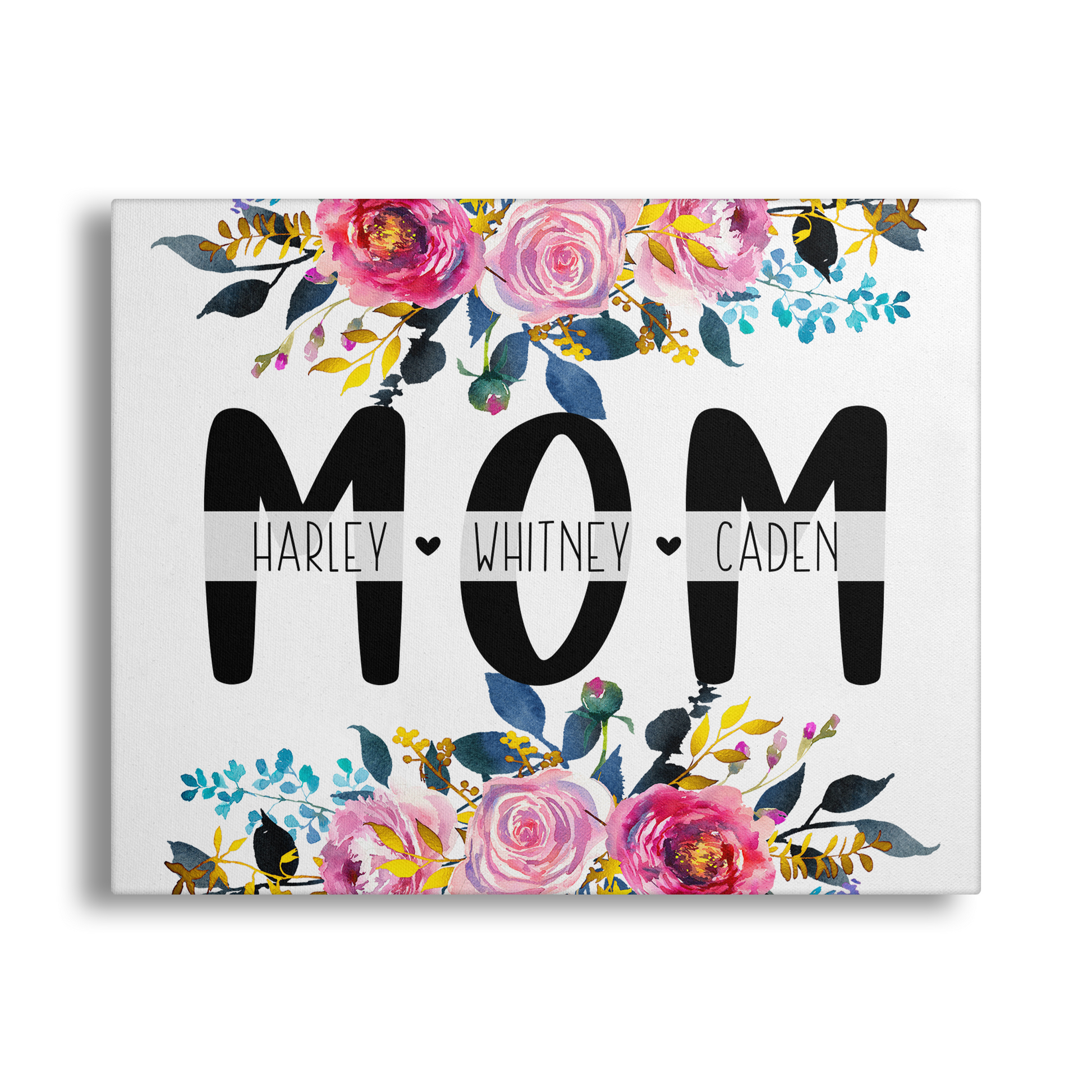 Personalized Mom Floral Gallery Wrap Canvas - GC0009 | S'Berry Boutique