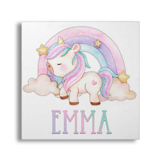 Personalized Unicorn Rainbow Gallery Wrap Canvas - GC0018 | S'Berry Boutique