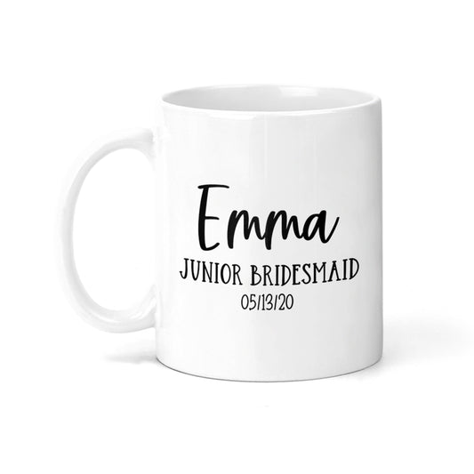 Personalized Junior Bridesmaid with Date Coffee Mug - M0537