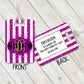 Personalized Purple Striped Luggage Tag - LT0003