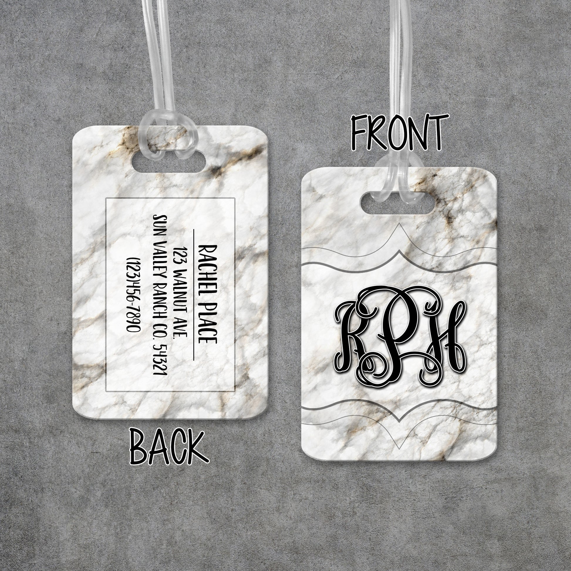 Personalized Marble Luggage Tag - LT0004