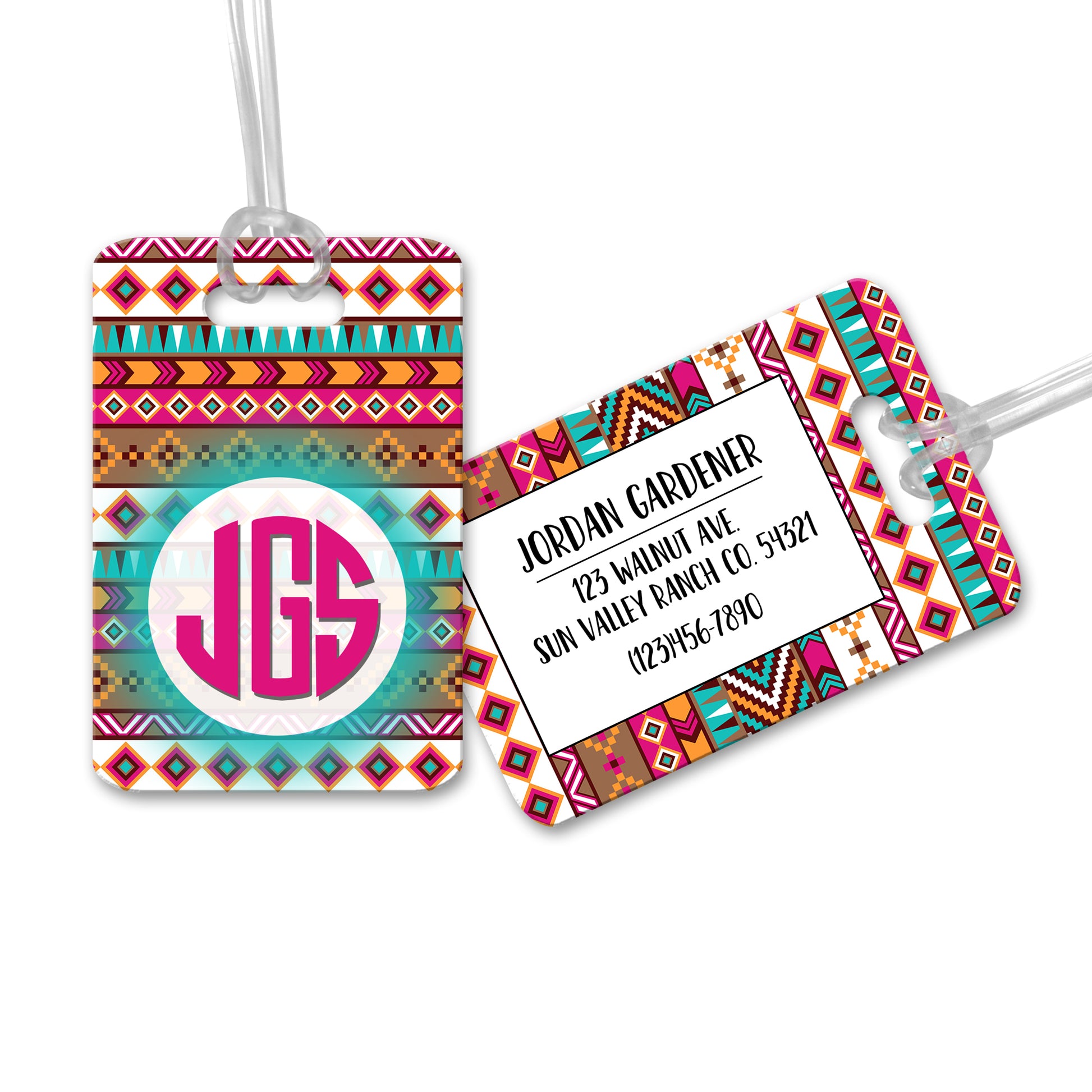 Personalized Monogram Boho Luggage Tag - LT0005 | S'Berry Boutique