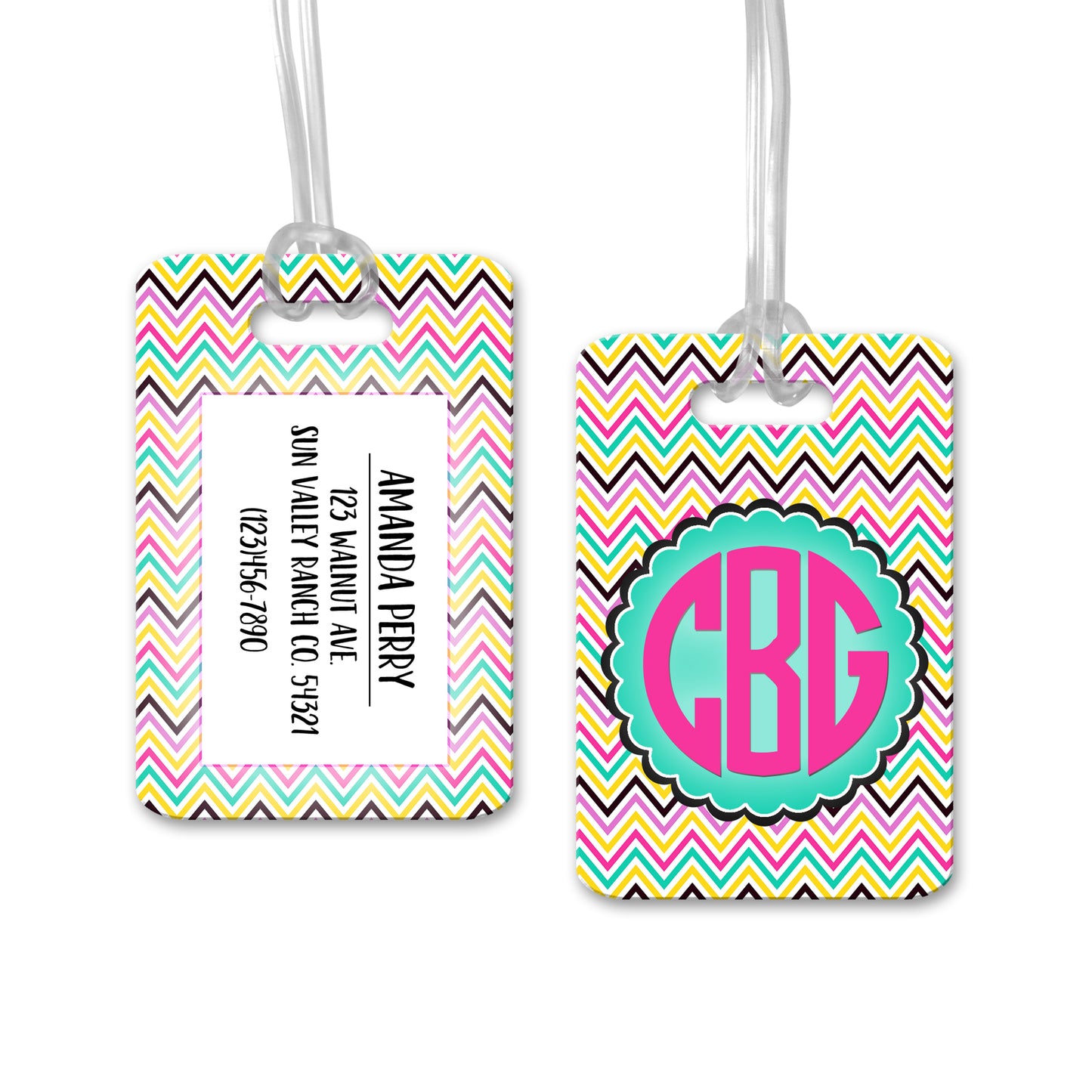 Personalized Chevron Luggage Tag  - LT0008 | S'Berry Boutique