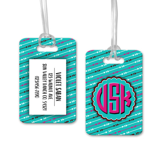 Personalized Arrows Monogram Luggage Tag - LT0010 | S'Berry Boutique