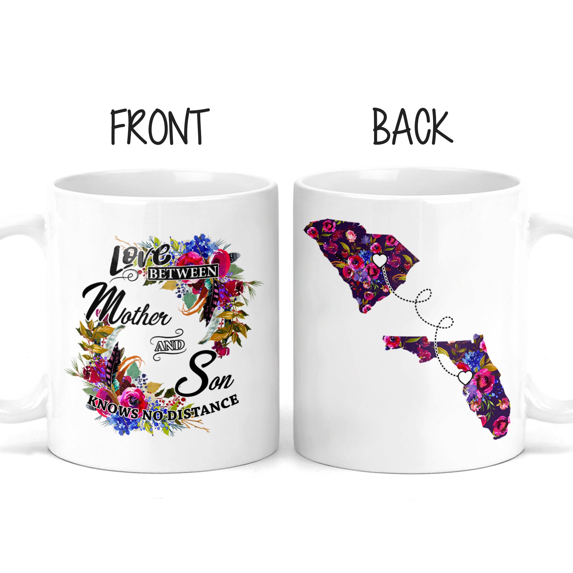 Long Distance Mug | State to State | Mother's Day Gift | Mother & Son | Personalized