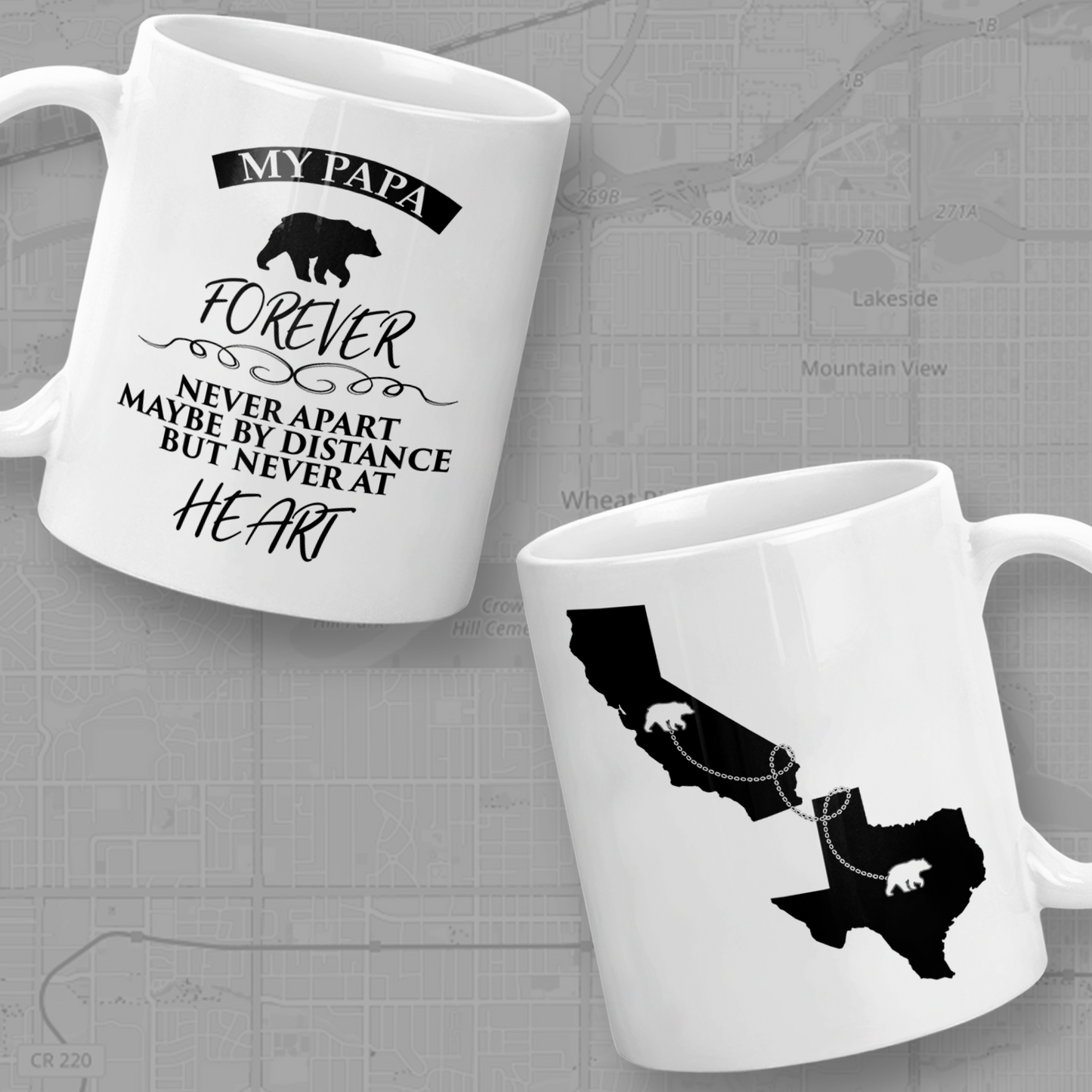 Long Distance Mug | State to State | Father’s Day Gift | For Papa | Bear | Personalized | S'Berry Boutique