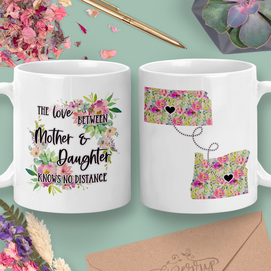 Long Distance Mug | State to State | Mother's Day Gift | Mother & Daughter | Personalized | S'Berry Boutique