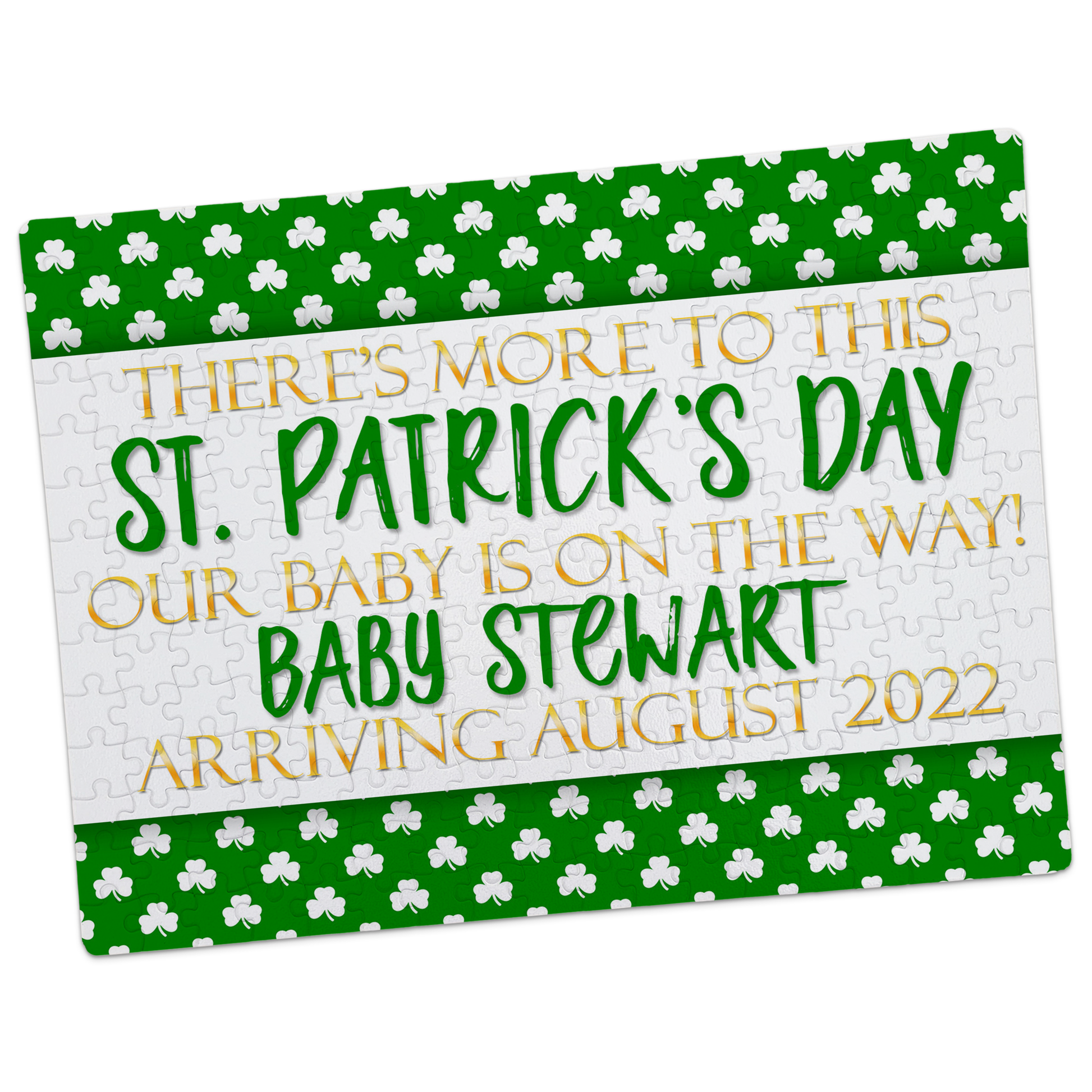St. Patrick's Day Pregnancy Announcement Puzzle - P2137 | S'Berry Boutique