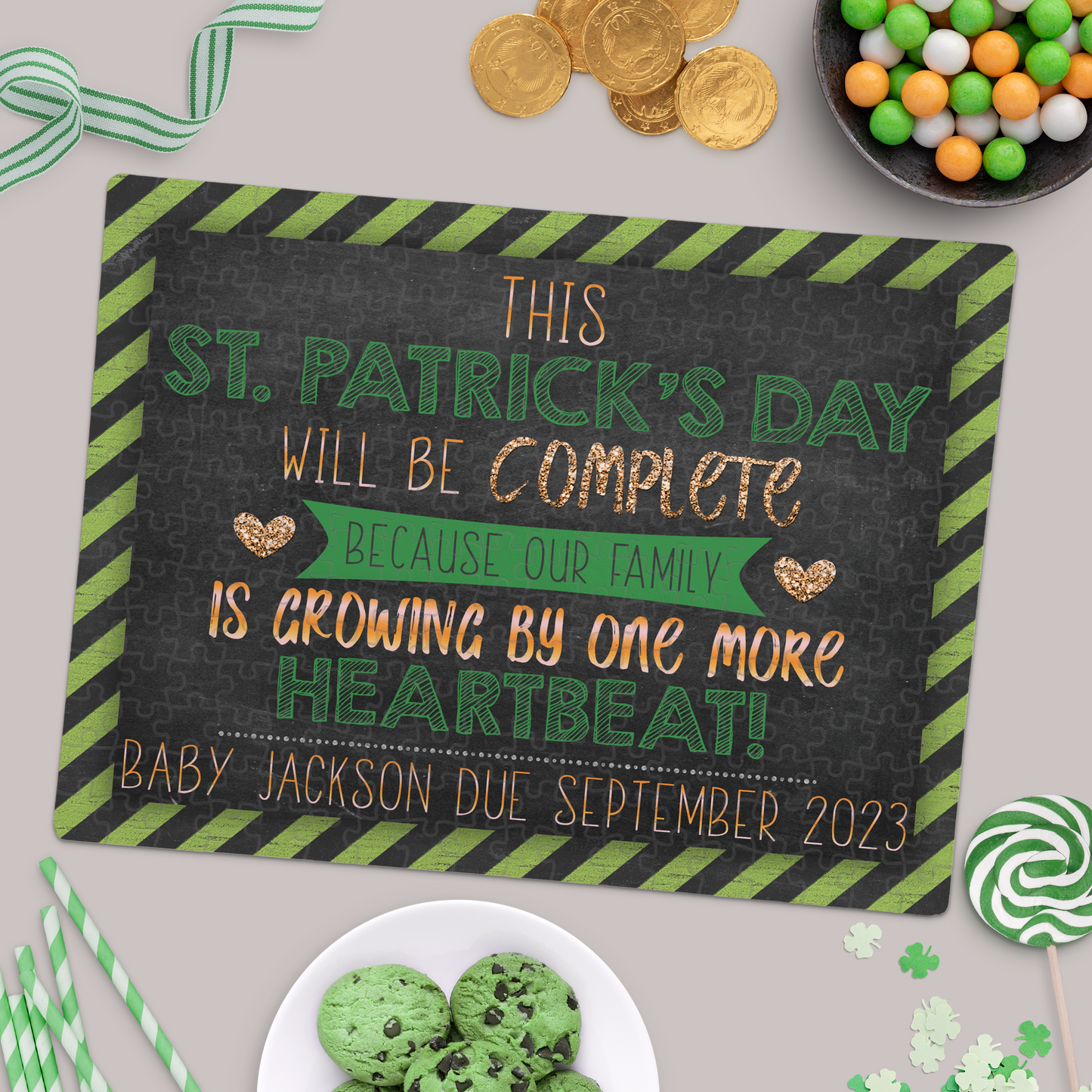 St. Patrick's Day Pregnancy Announcement Puzzle - P2139 | S'Berry Boutique