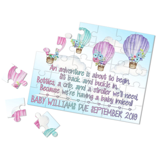 Personalized Hot Air Balloon Pregnancy Announcement Puzzle - P2307 | S'Berry Boutique