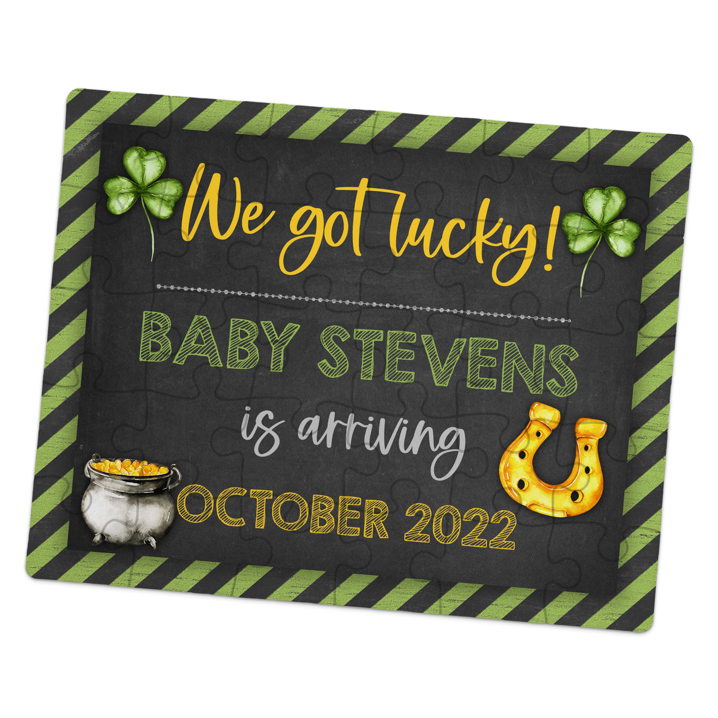 St. Patrick's Day Pregnancy Announcement Puzzle - P2362 | S'Berry Boutique