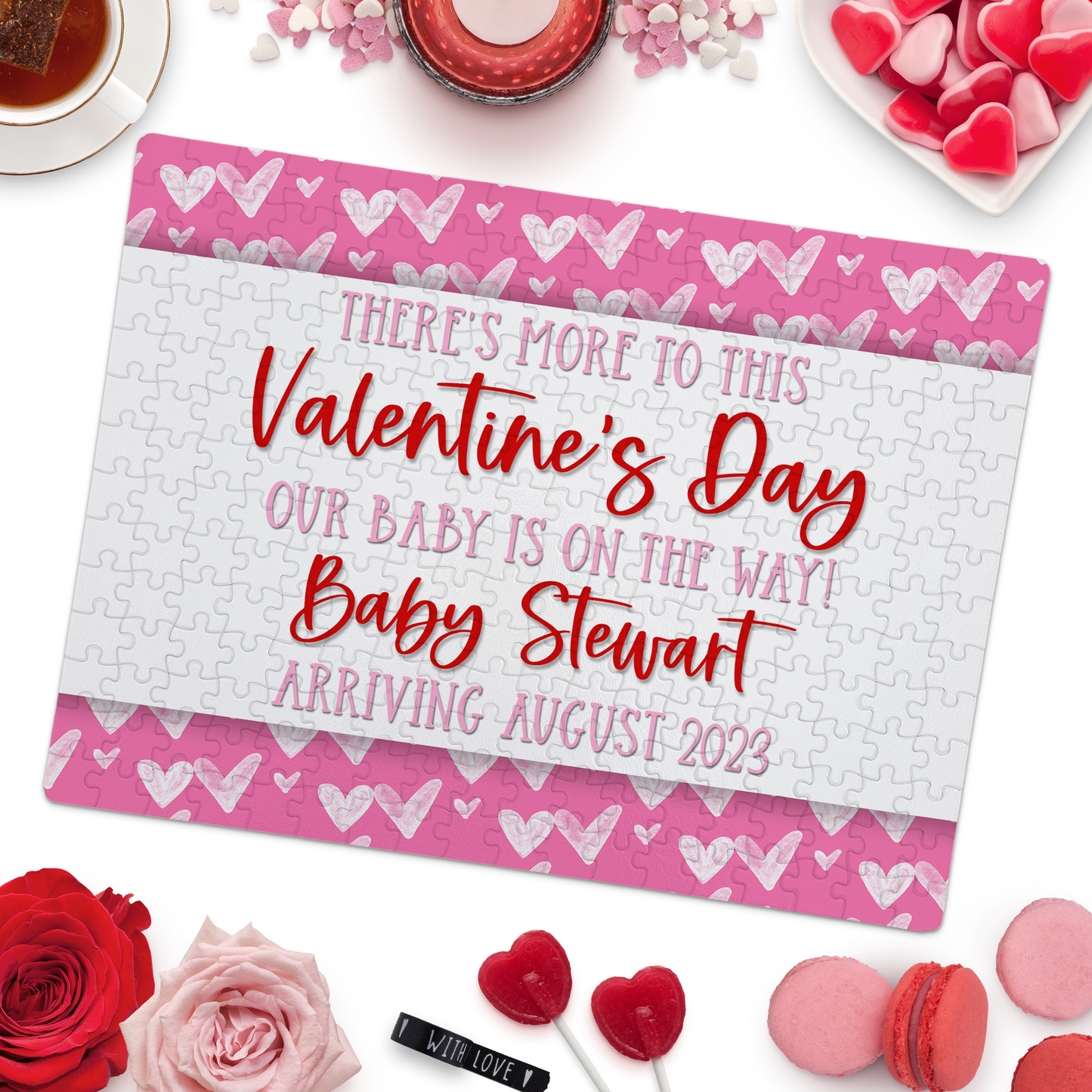 Valentine's Day Pregnancy Announcement Puzzle - P2377 | S'Berry Boutique