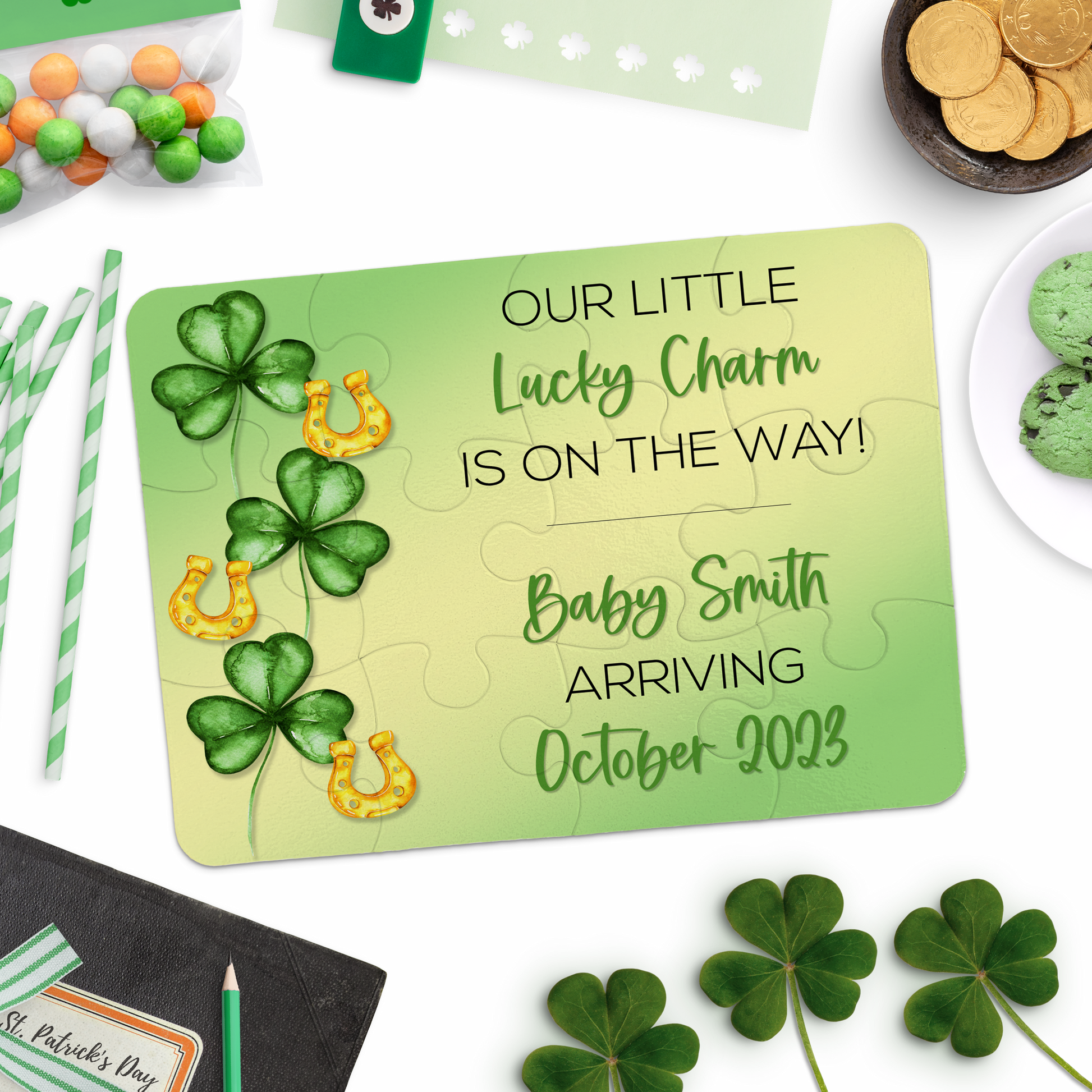 St. Patrick's Day Pregnancy Announcement Puzzle - P2391 | S'Berry Boutique
