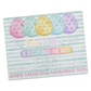 Easter Pregnancy Announcement | Jigsaw Puzzle | Pastel Eggs & Teal Stripes Design | Personalized