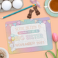 Custom Easter Big Sister Pregnancy Announcement | Jigsaw Puzzle | Bunny With Balloons Design