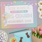 Custom Easter Big Cousin Pregnancy Announcement | Jigsaw Puzzle | Bunny With Balloons Design | S'Berry Boutique